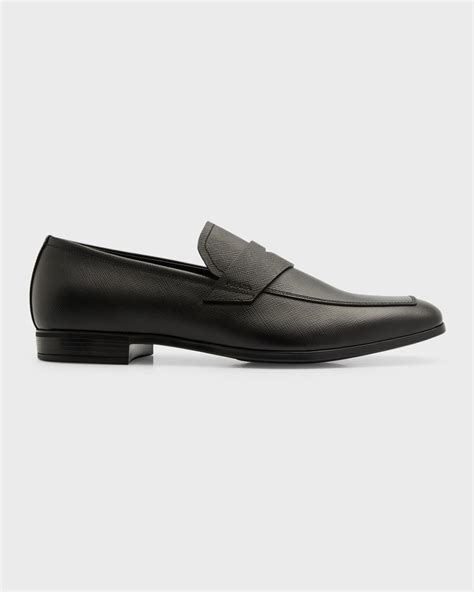 prada saffiano leather penny loafer